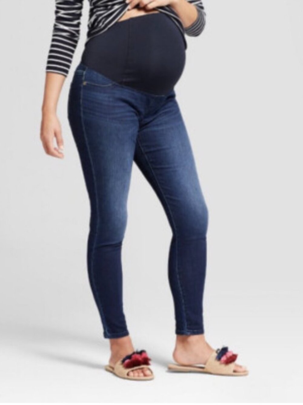 Isabel by Ingrid & Isabel Maternity Skinny Jeans Size 10 Full Panel Dark Wash